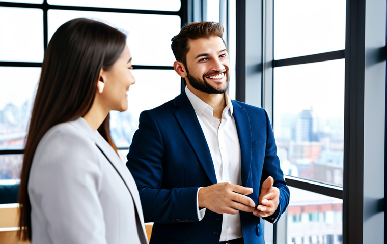 **

A seasoned business mentor, fully clothed in professional attire (a tailored blazer and dress pants), guiding a young professional through a strategic planning session. The setting is a brightly lit, modern co-working space with large windows overlooking a bustling city. The atmosphere should convey trust, encouragement, and collaboration. Focus on clear facial expressions, proper finger count, and a natural pose. Safe for work, appropriate content, modest clothing, perfect anatomy, high quality, professional.

**