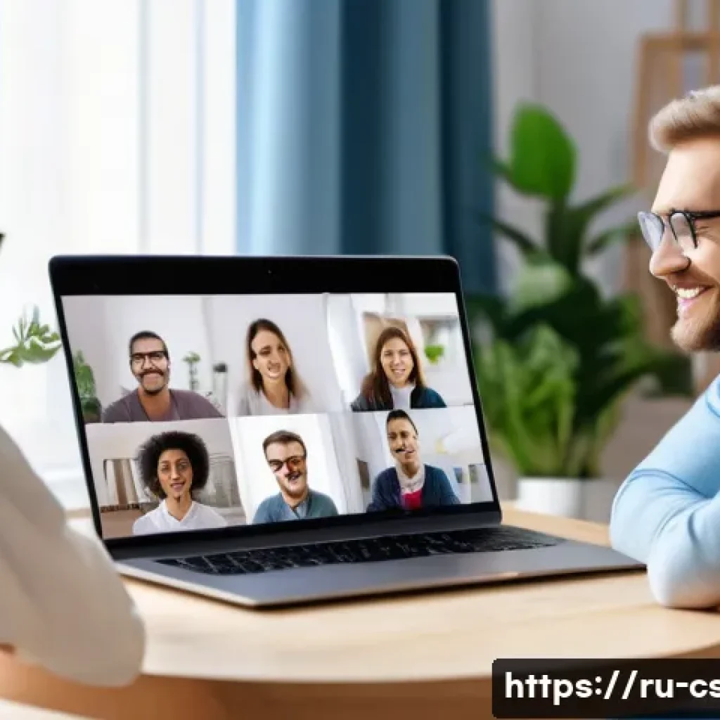자기주도학습코치 커뮤니티 활용법 - A diverse group of young Russian adults engaged in an online self-learning coaching community, sitti...