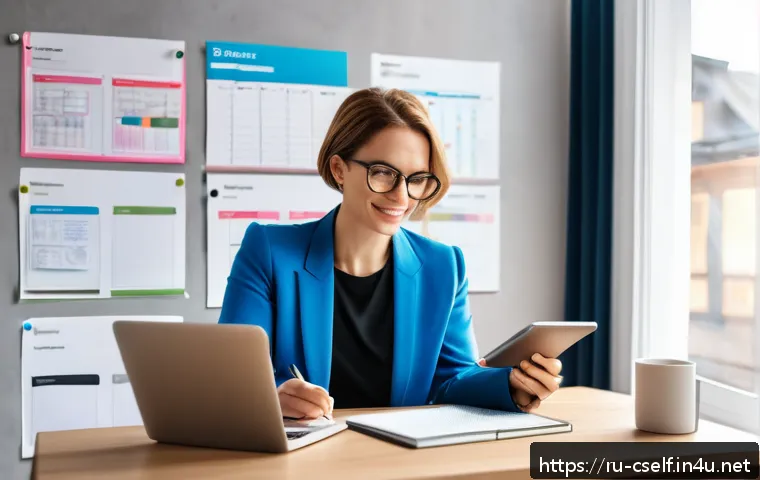 자기주도학습코치 자격증 인기 과목 분석 - A professional female coach in her 30s conducting an online self-organization workshop for Russian-s...